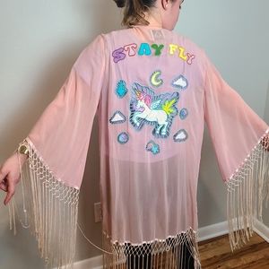 Stay fly unicorn kimono